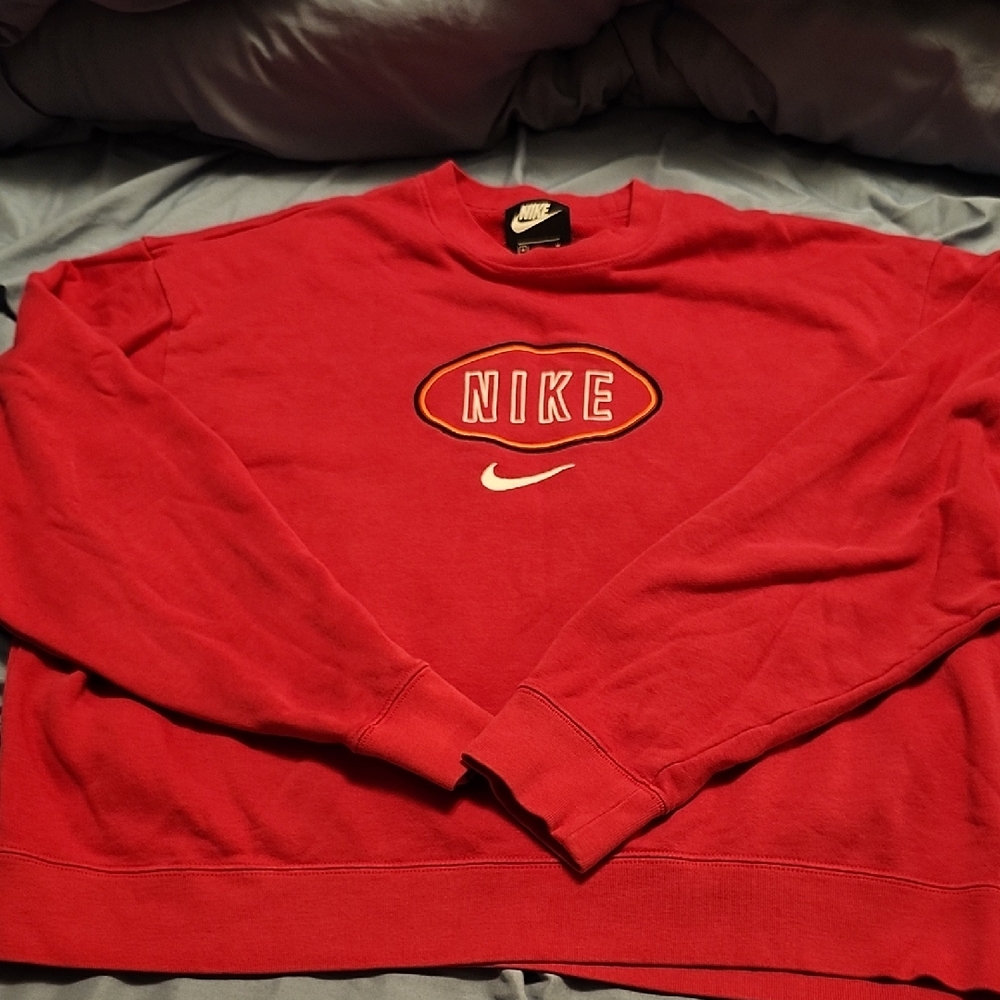 Nike Women's Red Sweatshirt with Logo